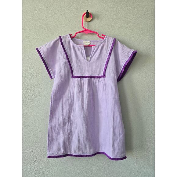 J.Crew Crewcuts Girls XS (4-5) Lilac Gauze Dress w/ Fringe Trim NWT Summer Cute - Picture 1 of 7